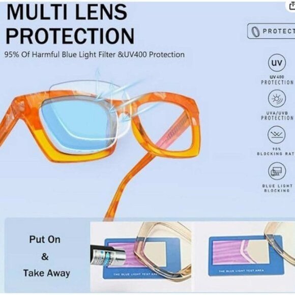 Bullabulling Spring Hinge Readers Blue Light Blocking Computer 2.0 - Picture 2 of 5